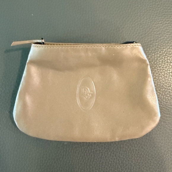 Rare vintage beige Christian Dior 3 compartment pouch bag coin purse - Picture 1 of 11